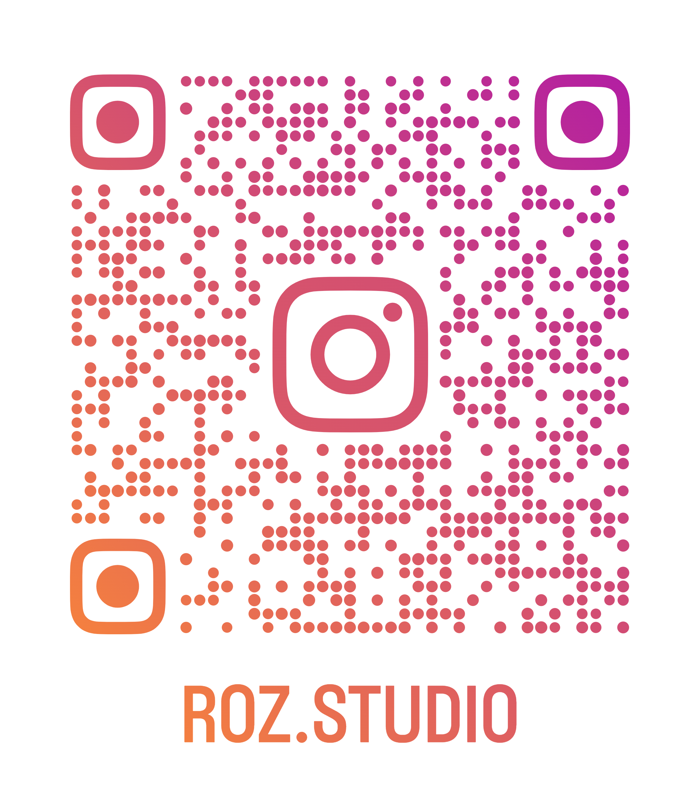 Scan to follow @roz.studio on Instagram